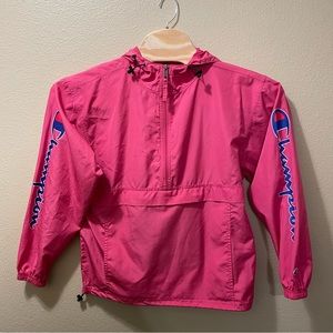 Women’s Small Pink Champion Windbreaker Jacket w/ Hoodie